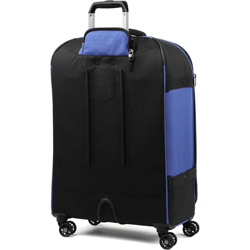 bagagem giratória expansível de 26 polegadas em azul/preto