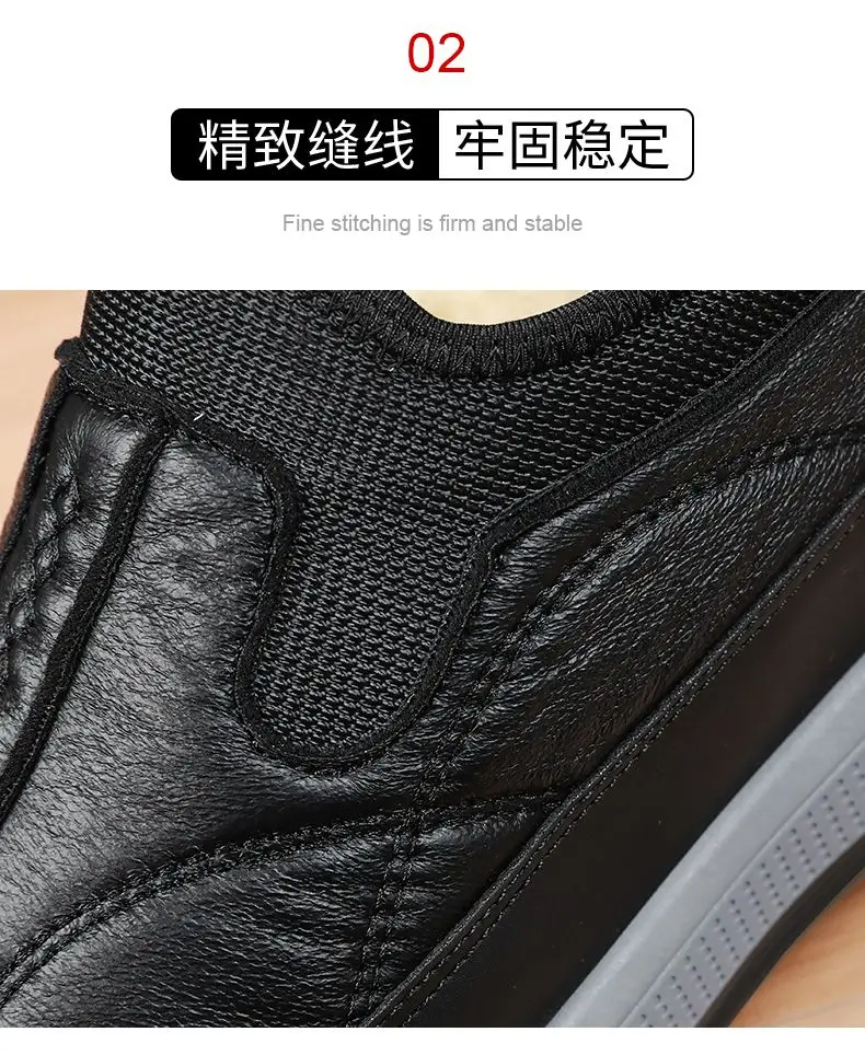 2025 New Winter Sheep Wool Cloth boots Men's Cotton Shoes with Velvet Warm Men's Casual boots Middle aged Dad boots