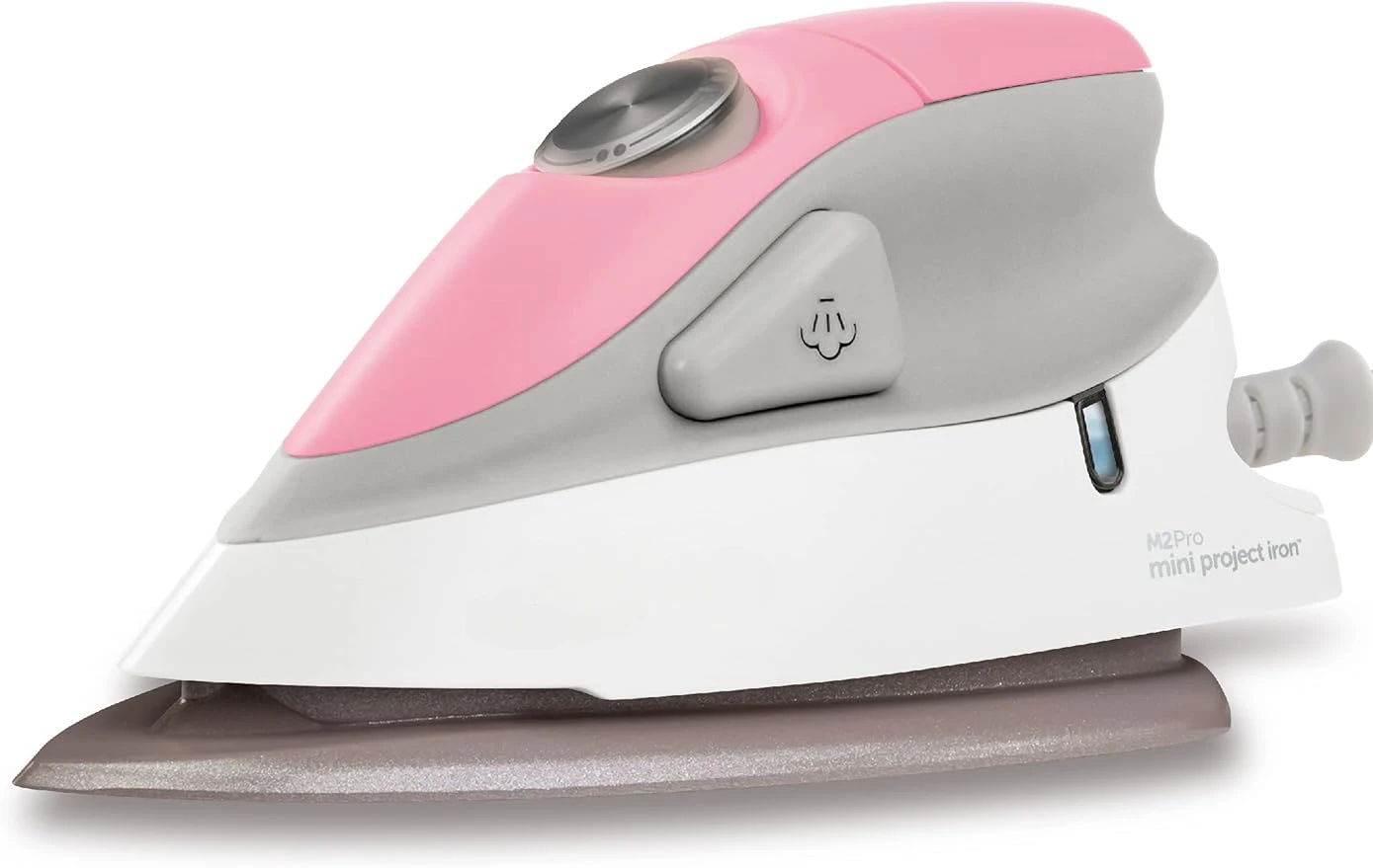 

M2 Mini Project Steam Iron - for sewing, quilting, craft, and travel | 1000 W dual-voltage ceramic base plate steam iron, pink