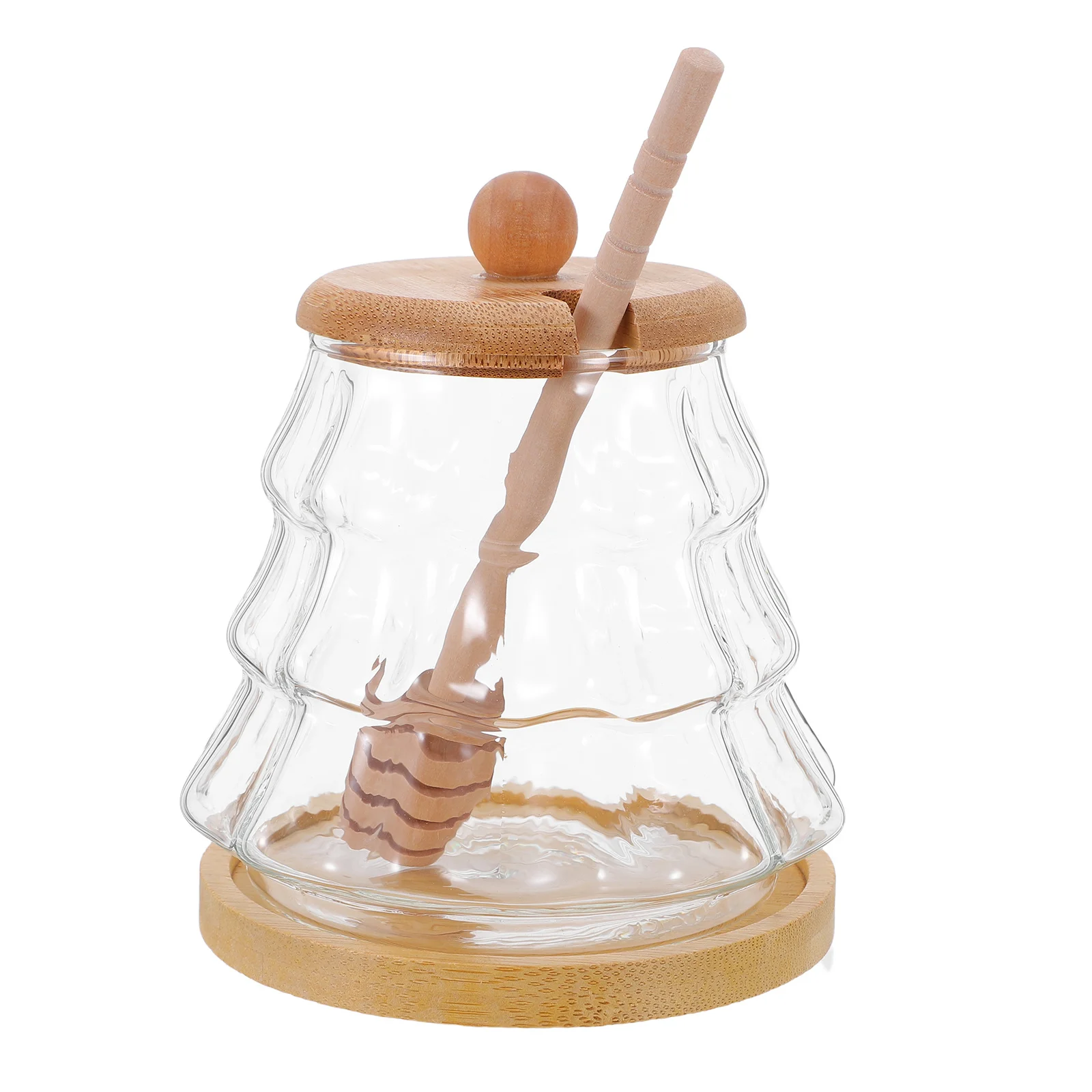 

1 Set 450Ml Glass Honey Jar High Borosilicate Airtight Clear Storage Container Honey Dipper Stirrer Kitchen Jam Preservation Pot