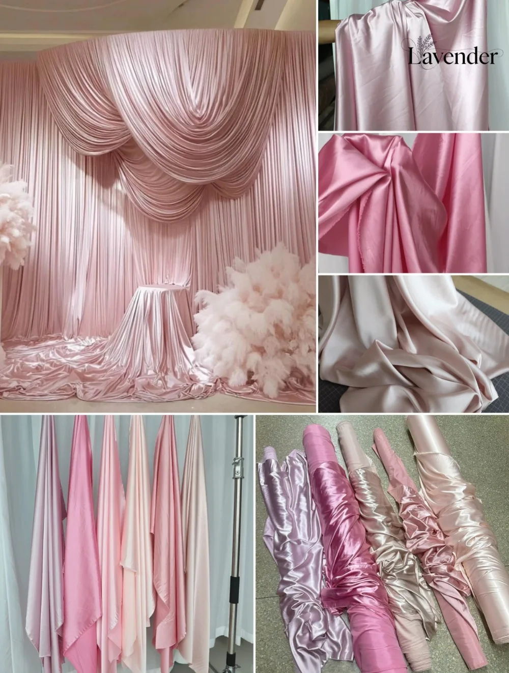 Pearlescent Drape Fabric Glossy Silky Satin for DIY Wedding Tablecloth Event Backdrop Decor