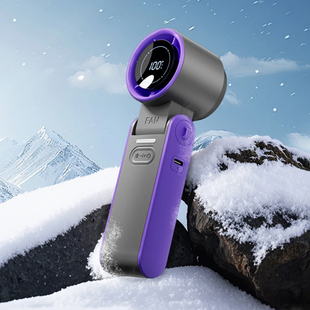 Per uso personale Ventilatore portatile Ventilatore con display digitale Ventilatore portatile a velocità regolabile Ventilatore USB 6 * 6 * 18 cm Design compatto
