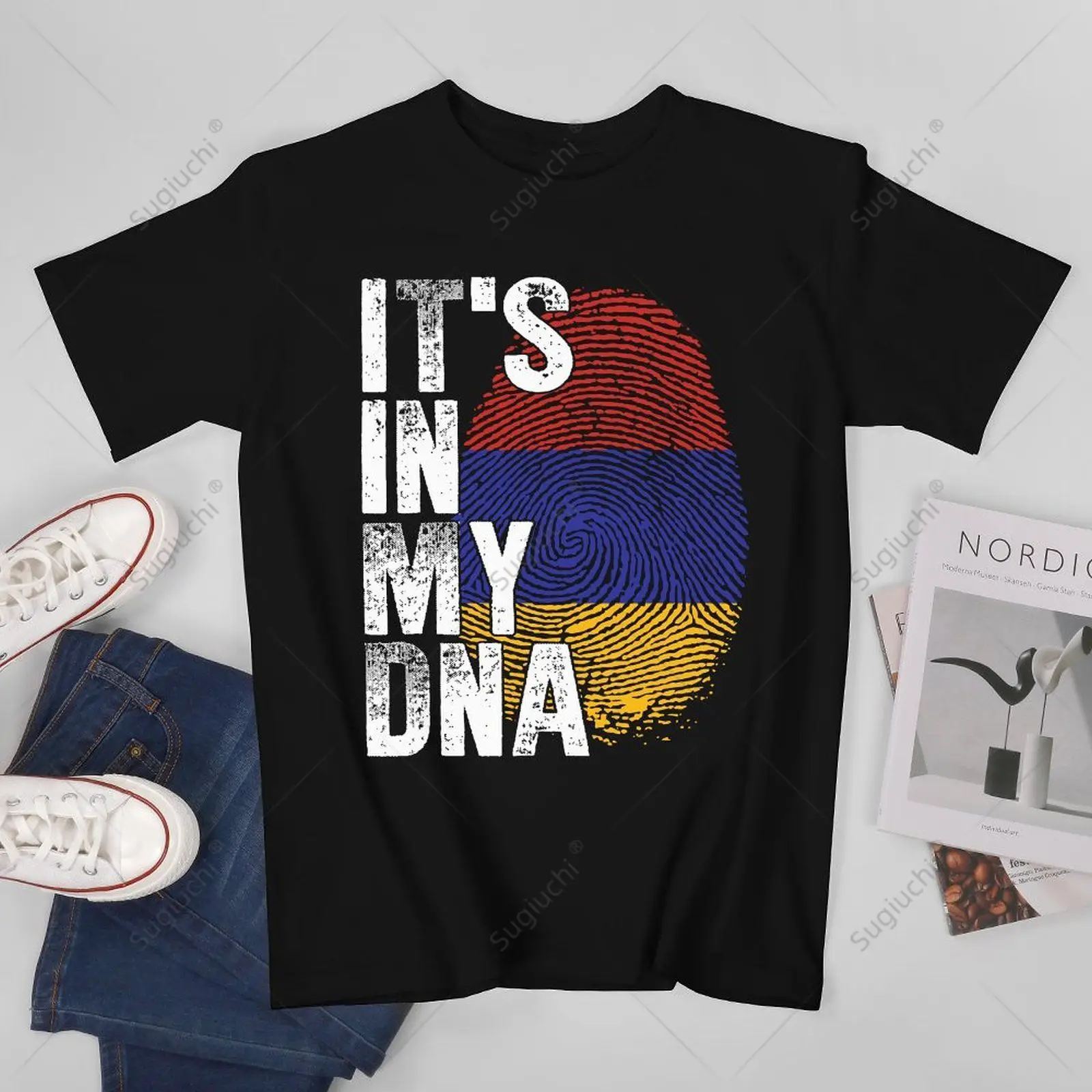 Unisex Men It's In My DNA Armenian Sign Proud Gifts Pride Armenia Tshirt Tees T Shirts Women Boys 100% Cotton T-Shirt