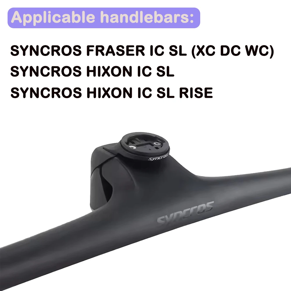 SYNCROS CNC 0°/-10° Aluminum Top Cover Computer Stand for FRASER IC SL WC/DC/XC HANDLERS XC STEM 1.5/2.0 GARMIN/Wahoo/Bryton view 2
