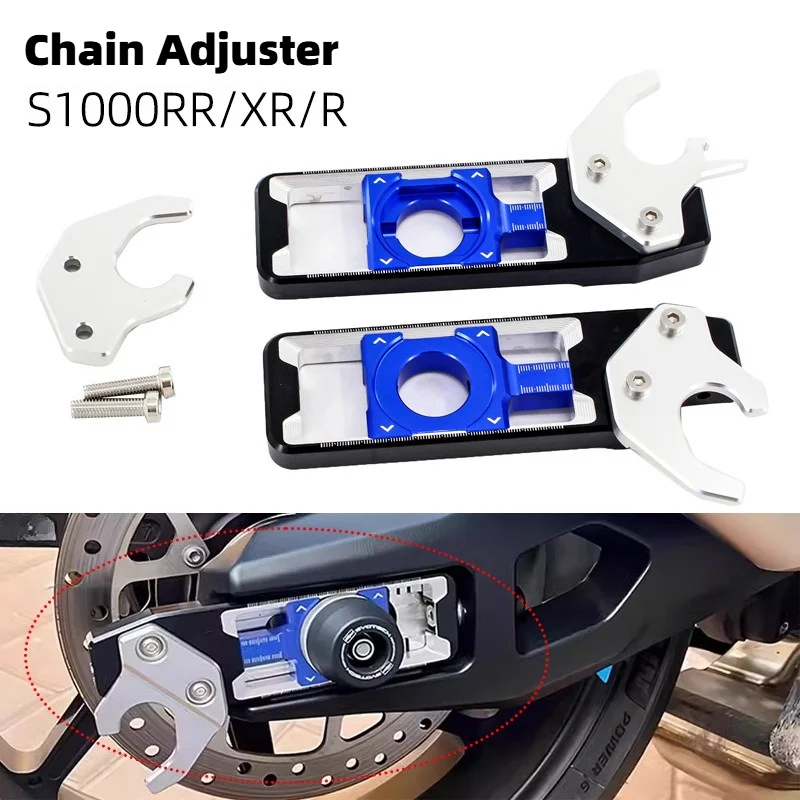 NEW For BMW M1000R S1000R S1000XR S1000RR S1000 S 1000 RR XR R Motorcycle CNC Rear Wheel Axle Blocks Chain Adjusters Tensioners