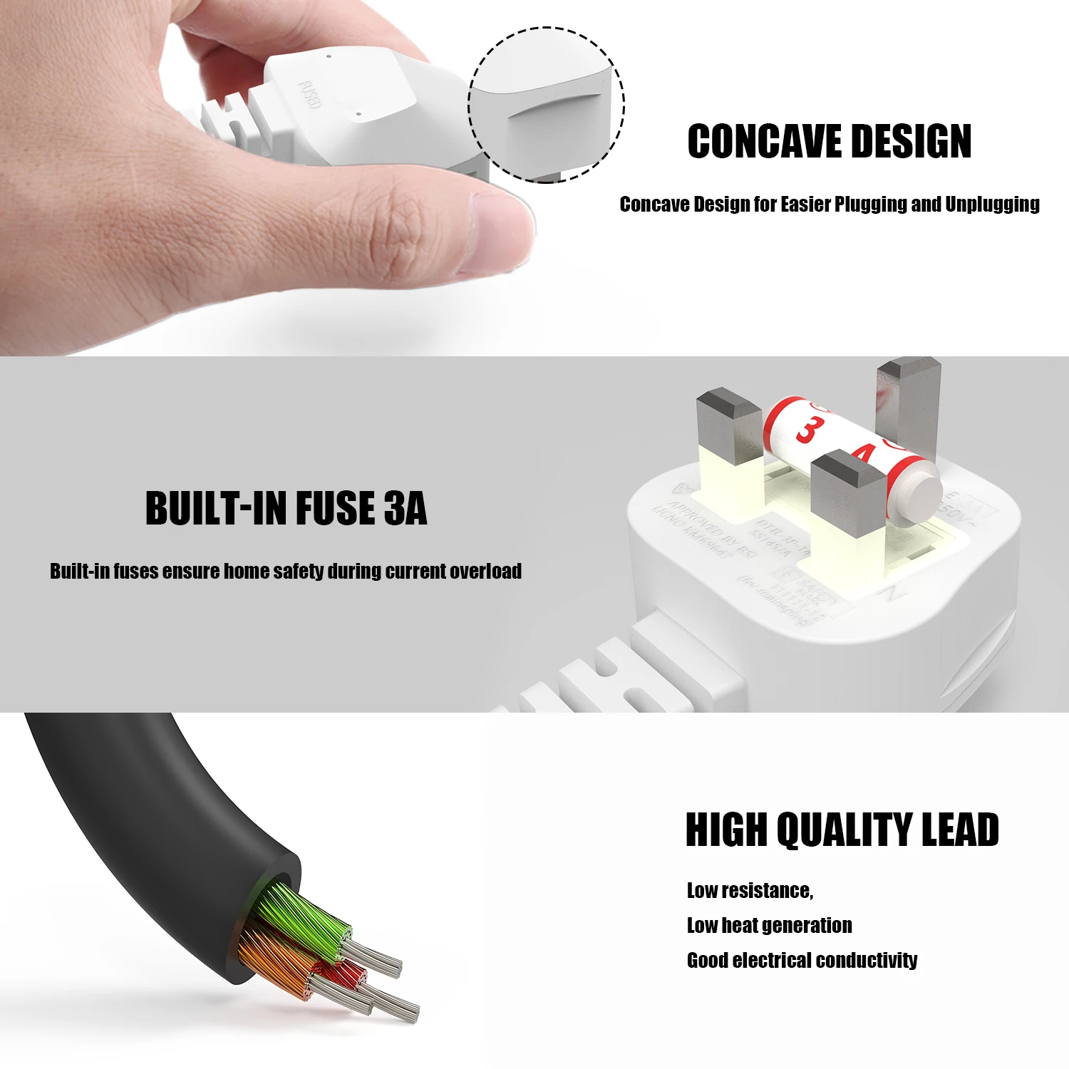 المملكة المتحدة التيار المتناوب سلك الطاقة 3 الشق إلى الزاوية 90 درجة IEC C7 الشكل 8 لسامسونج LG سوني شارب LED التلفزيون ، PS4 PS3 كابلات الطاقة