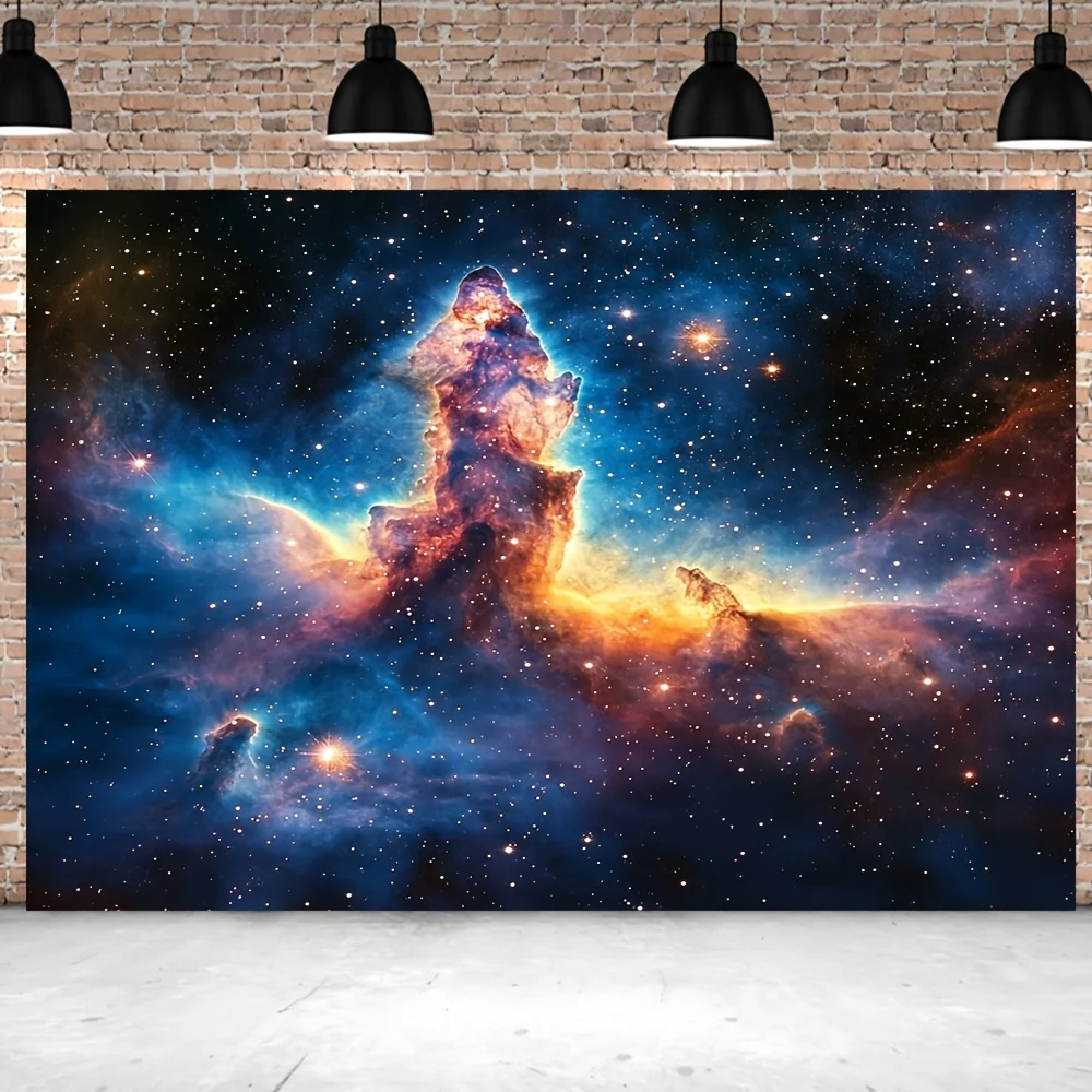 1pc Modern Polyester Nebula for Galaxy Tapestry, Versatile Cosmic Space Photography Backdrop for Photo Booths, Studio Props