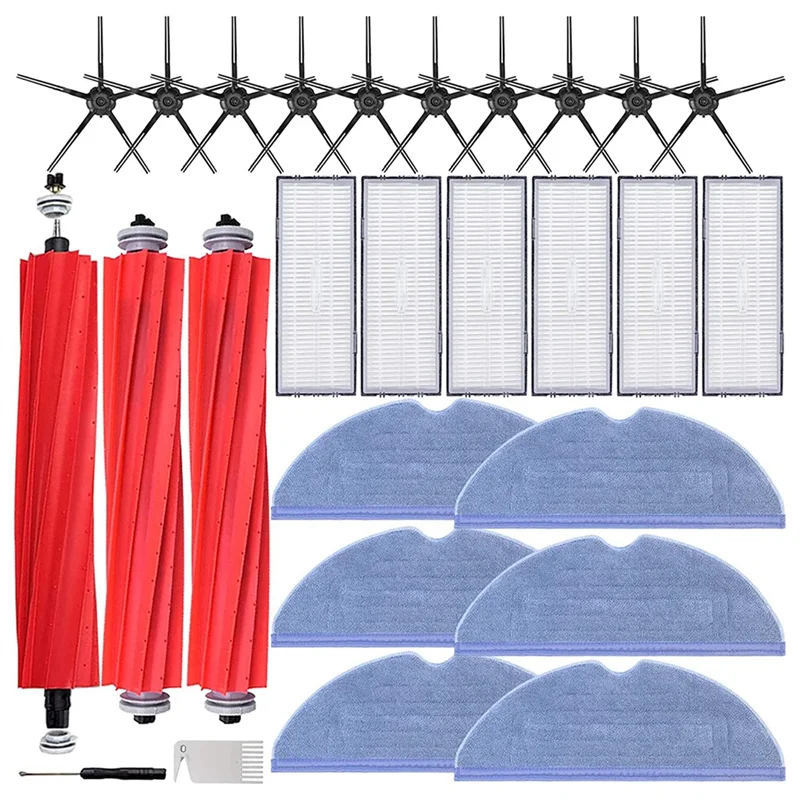 Replacement Parts Kit for Xiaomi Roborock S7, S7 Plus,S7 MaxV,S7 MaxV Plus,T7,T7S Robot Main Side Brush Filter Mops