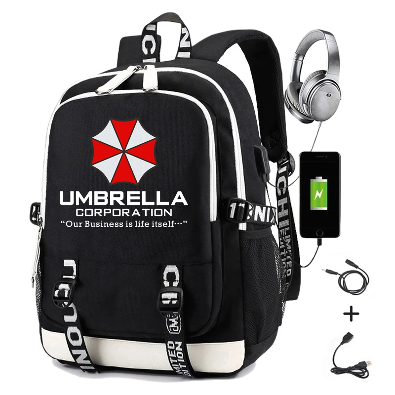 Umbrella Corporation Backpack for Kids Print Raccoon City Teenagers School Bags Men Functional Waterproof Back Pack