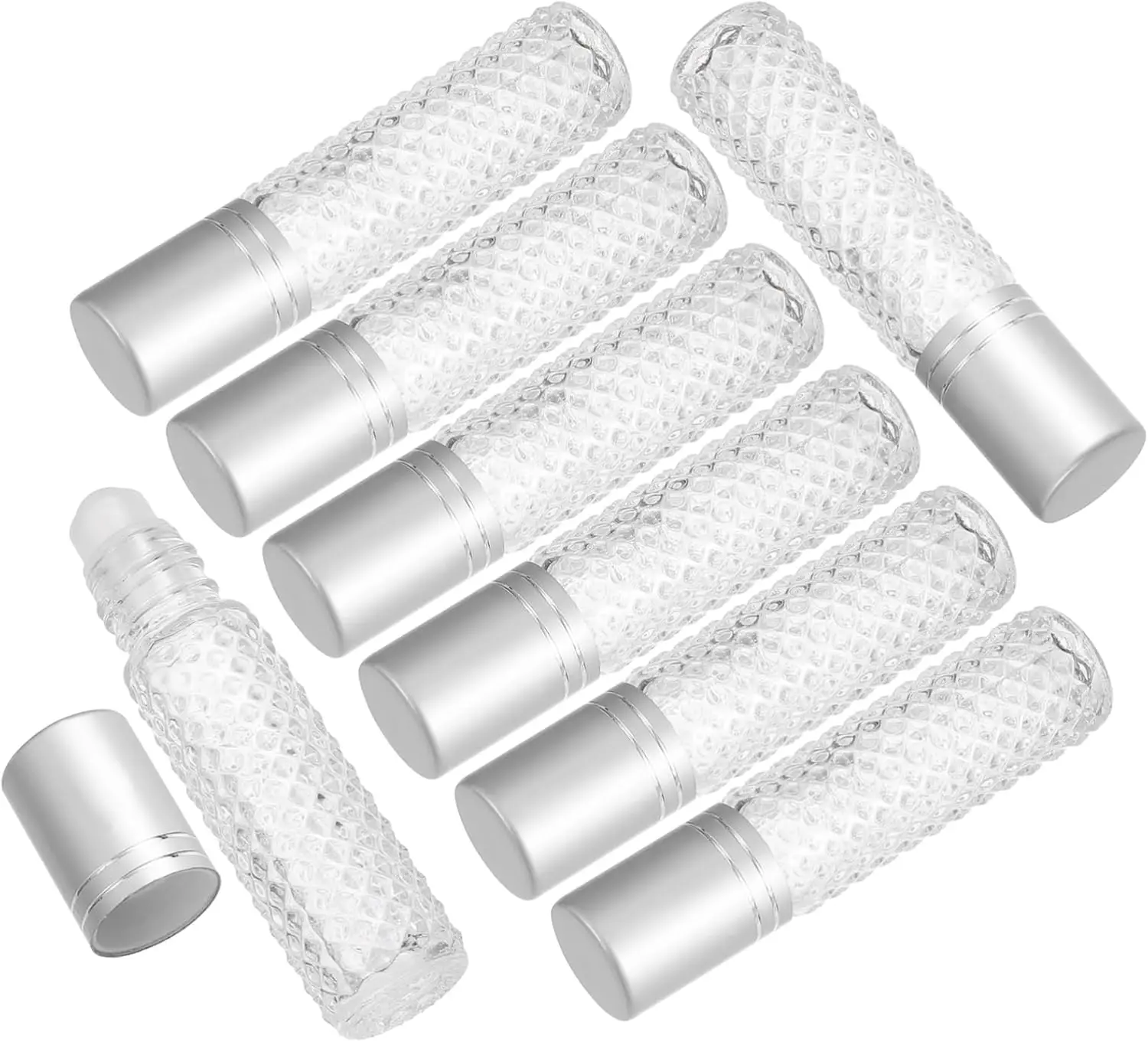 5PCS 10ML Glass Roller Bottles for Essential Oils Empty Refillable Clear Bottle Leak-Proof Massage Roll On Containers New