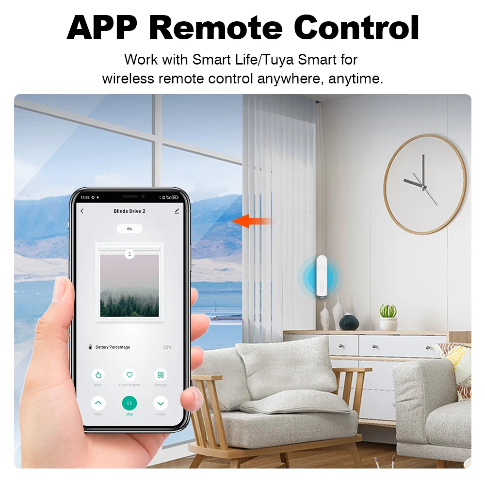 Smart DIY Motorized Chain Roller Tuya Zigbee  Blinds Shades Drive Motor Powered By Solar Panels Work With APP Alexa Google Home