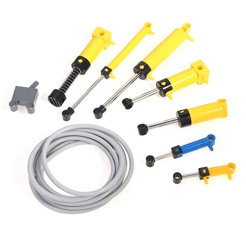 Blocos de construção técnicos moc pneumático, haste de pressão, interruptor de pistão 40918 42043 9641 47225, peças de mangueira, bomba de ar, tanque de tijolos, brinquedo