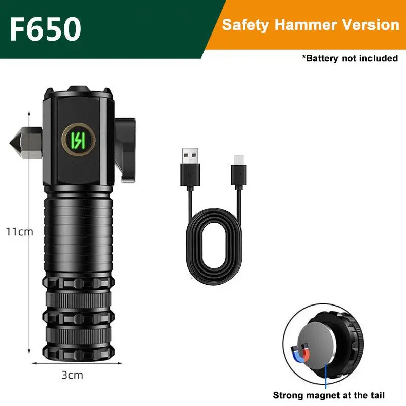 Flashlight, strong light, rechargeable, super bright, portable lighting, long-range home mini LED three eye small steel cannon