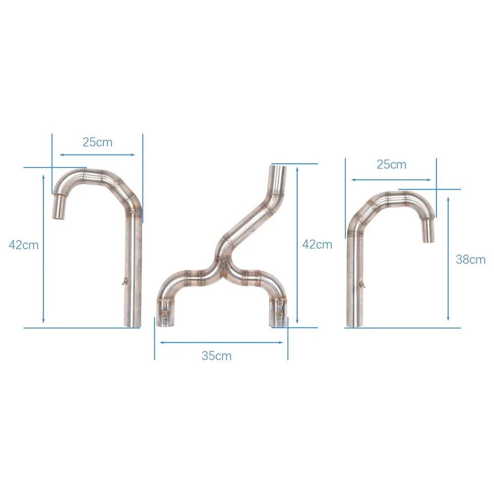 35MM/38MM/40MM  For BMW R45 R65 R75 R80 R100 Cafe Racer Front Exhaust Header 2 in 1 Motorcycle Muffler Pipe Collector Manifold