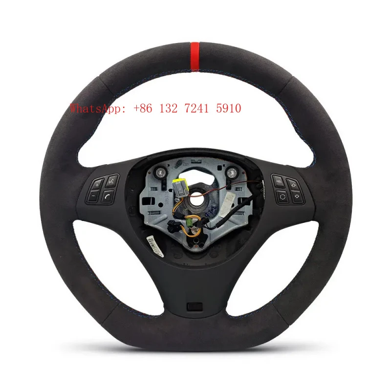 

Hongsheng Red/Blue Top Stripe OEM Full Flat Bottom Car Steering Wheel for E90 E91 E92 E93 M3 E82 E81 E87 E88