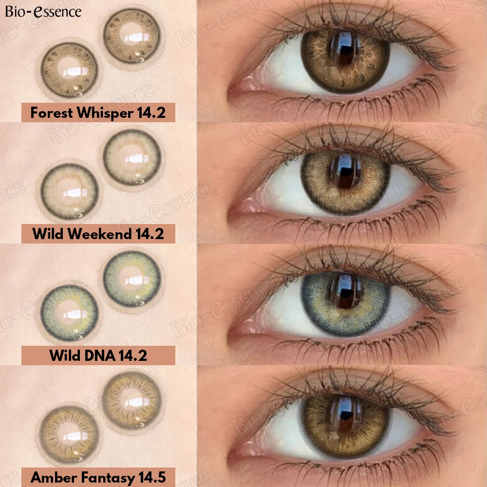 Bio-essence Colored Contact Lenses for Eyes Natural Eye Brown Lenses Gray Contact Green Lenses Blue Lenses Fashion Lenses 1 Pair