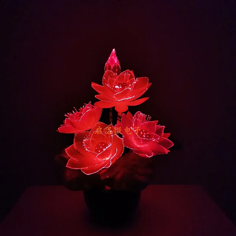 New Led flower lights Lotus light buddha lamp Fo lamp Novelty artistic optical fiber flower