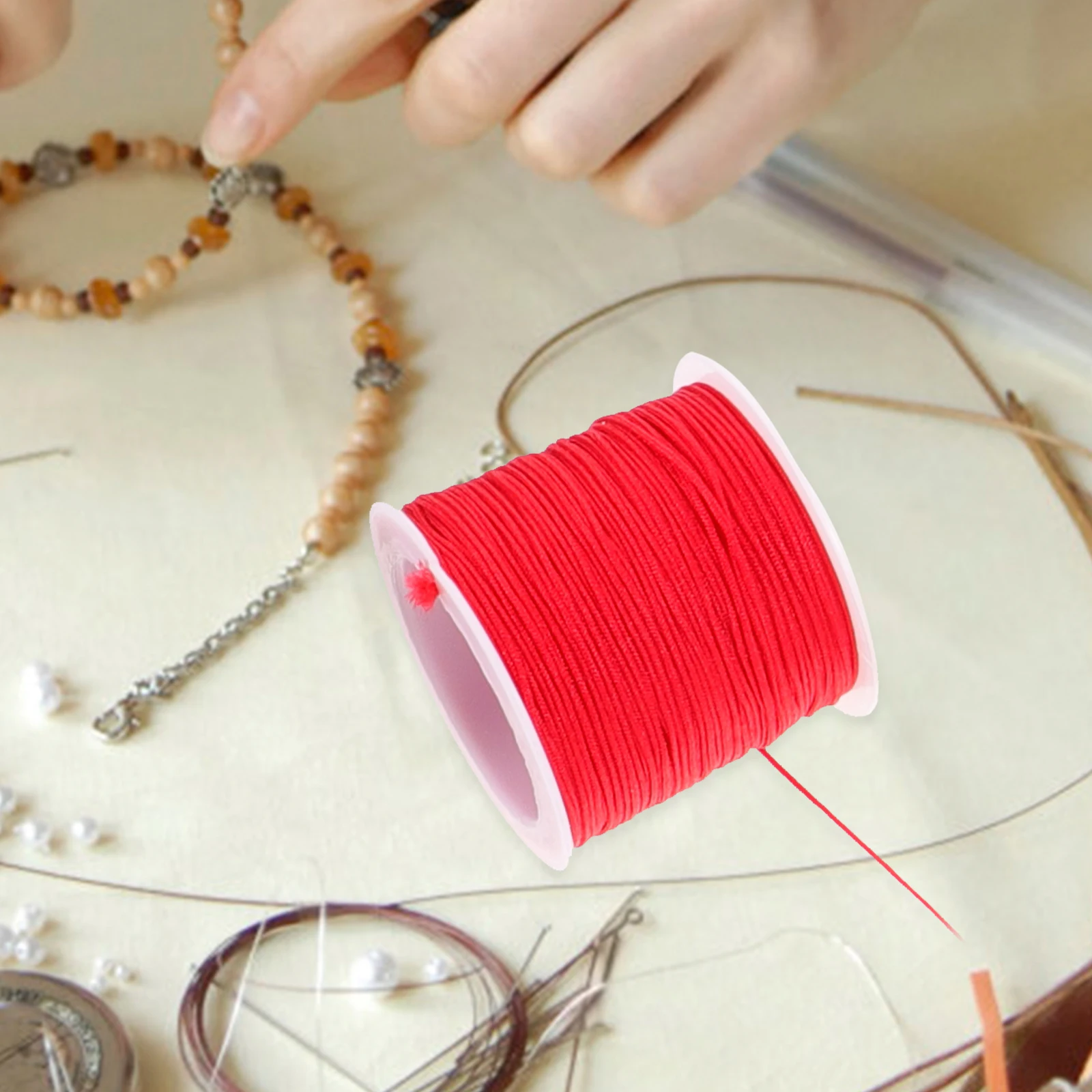 

6 Rolls Braided Cord Rope Beading Thread DIY Necklace Cords Bracelet String Multicolor Jewelry Making Gifts Storage