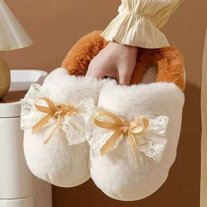

Winter indoor home cotton slippers are stylish beautiful cute anti-slip lightweight and soft-bottomed suitable for casual wear