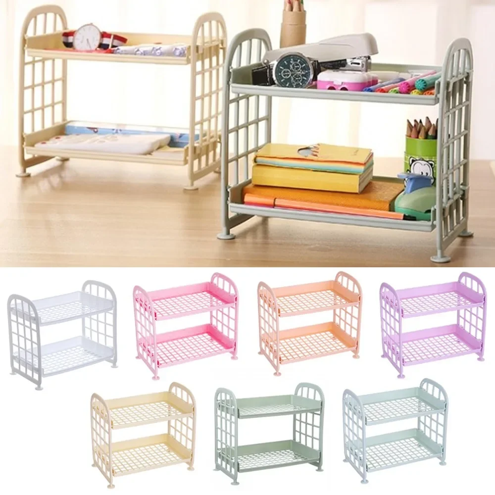 

Desktop Double-layer Folding Storage Racks Foldable Dormitory Storage Artifact Free Installation Desk Girl Sundries Holders