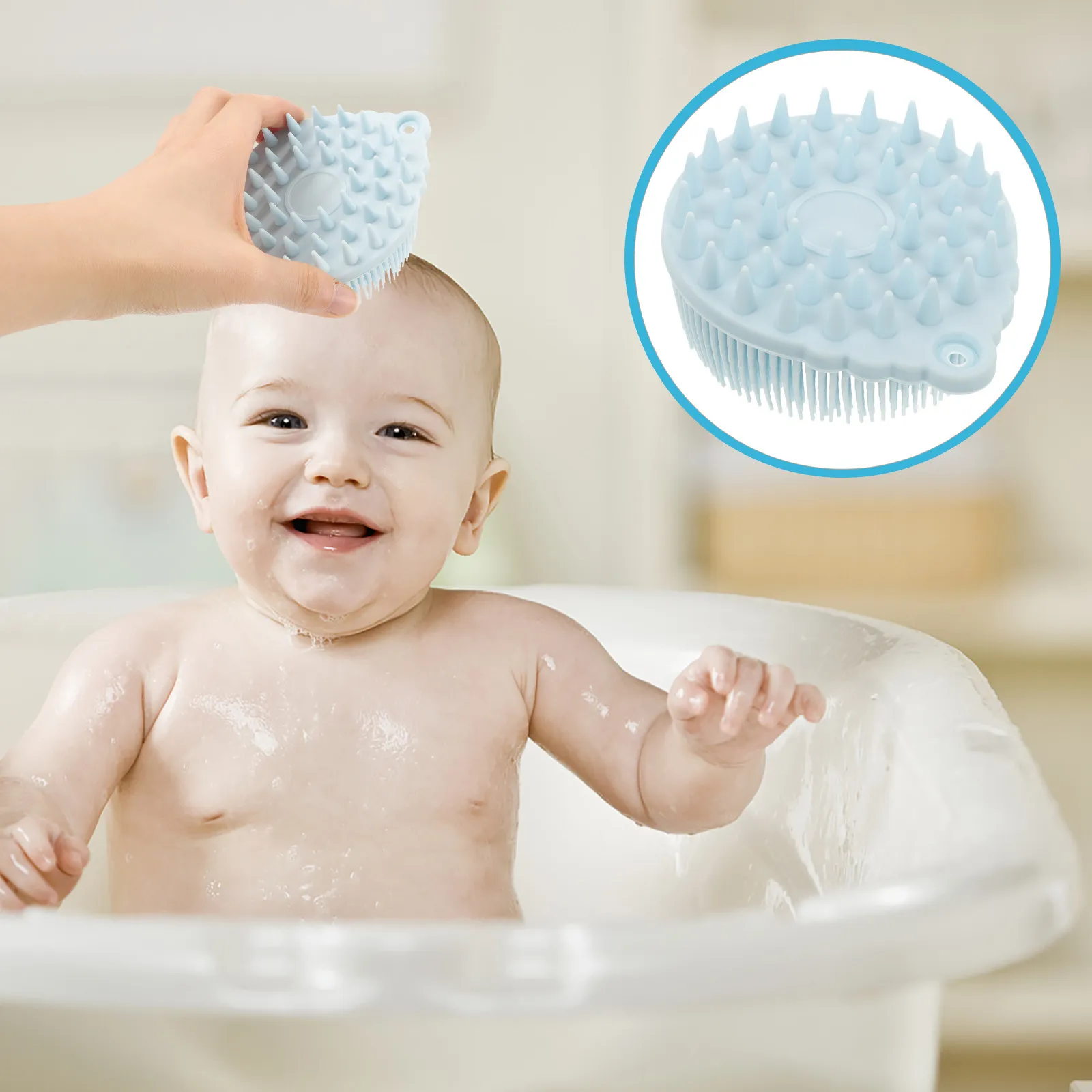 

Silicone Exfoliating Body Scrubber Hair Scalp Massager Flexible Portable Shower Brush Soft Silicone Bath Brush for All Hair