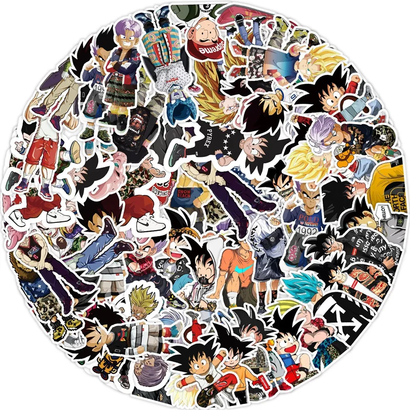 50pcs Anime Dragon Ball Stickers Goku Cartoon Stickers Toy Laptop Motorcycle Suitcase Sticker Kids Christmas Birthday Party Gift