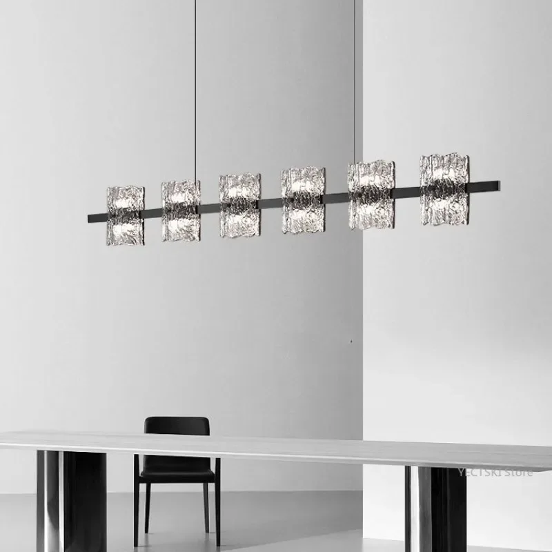 

GHJUYIOL Italian minimalist restaurant pendant light, modern minimalist bar counter, high-end resin strip light home