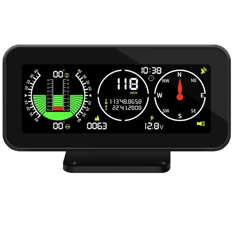 M60 3‑in‑1 Car HUD Display GPS Speed Altitude Compass Latitude Longitude Off‑road Balance Inclinometer Universal Auto Monitor