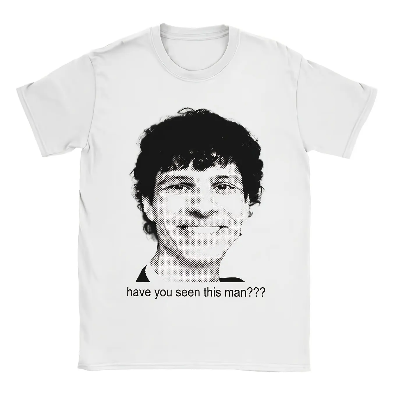 Men'S Humorous Ice Slushy Noobz T-Shirt Viral Missing Person Poster Design, Featuring Slushy Noobz Logo Casual Round Neck Style
