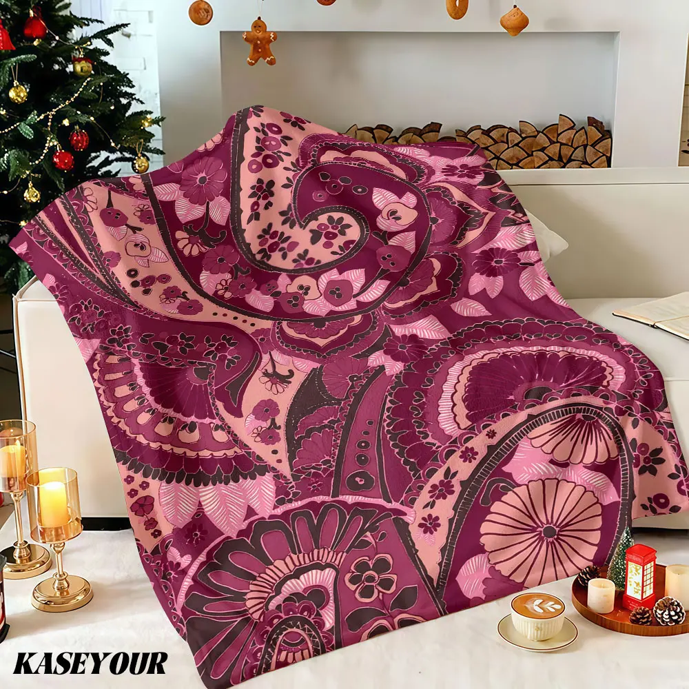 Paisley Charm Winter Summer Flannel Blanket Throw Fleece Soft Fuzzy Plush Cozy Fleece Blankets for Sofa Ideal Gifts