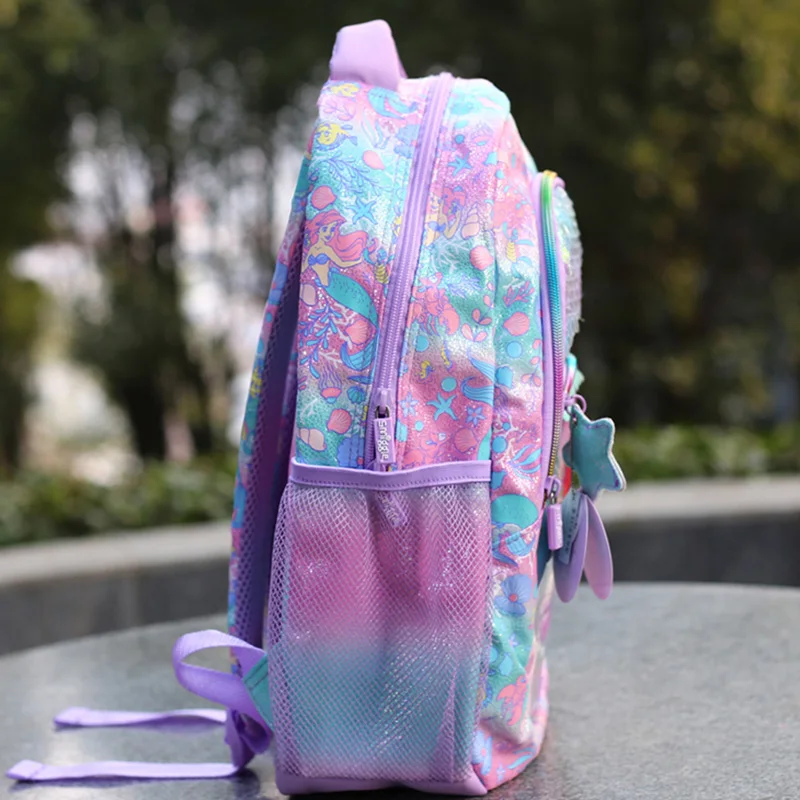 Disney Smiggle Hot Sale Mermaid Children\'s School Bag Cute Girl Sequin Backpack Children\'s School Gift Send Friend Birthday Gift