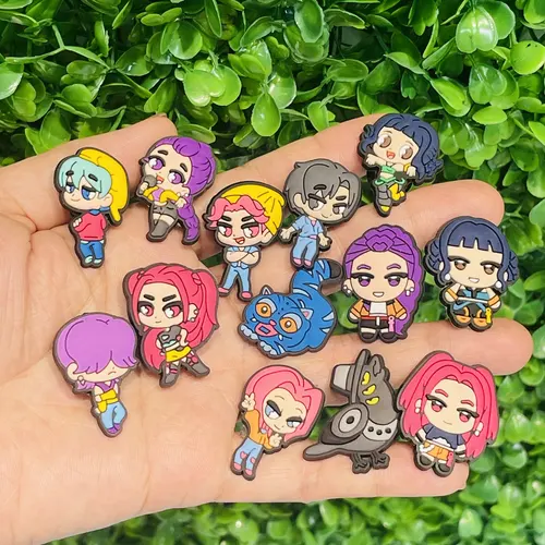 13-100 Uds. De dijes de zapatos MINISO KPop Demon Hunters para pulsera DIY, pulsera, sandalias, accesorios para zapatos, regalos de recuerdo de fiesta para niños y mujeres