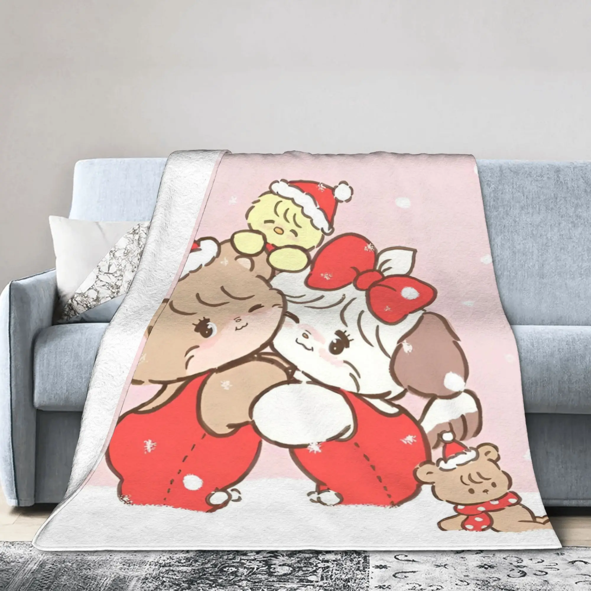 Mikkos Nottsu Yurang Mamong Blanket Flannel Vintage Breathable Throw Blankets for Home  Winter,
