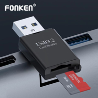 FONKEN Multi Functional 2 In 1 High-speed USB 3.2 Card Reader Supports TF+SD Computer Tablet Camera Laptop Car Mounted