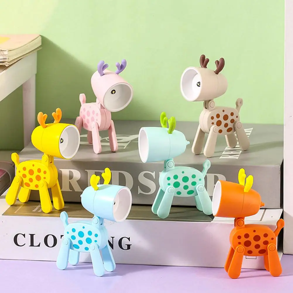 

Deer Night Light with Flexible Limbs Adorable Appearance Flicker Free Soft Lighting Mini Bedside Lamp Desktop Ornament