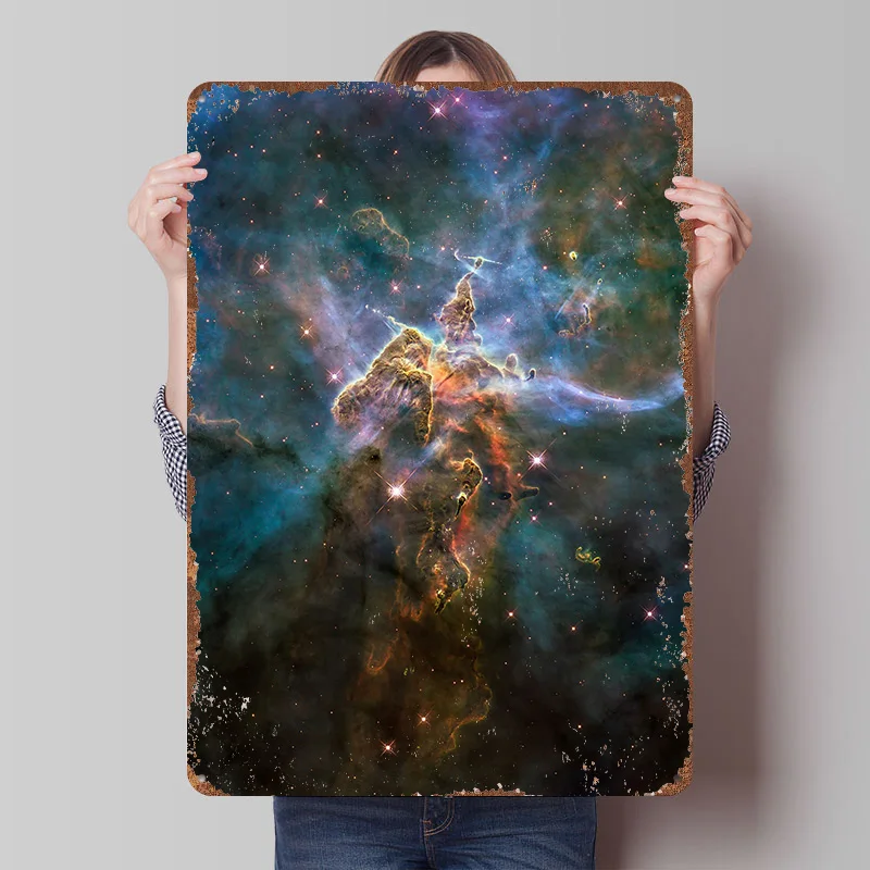Mystic Mountain Blechposter, personalisierte Wandkunst, Vintage-Metallschilder, Retro-Blechtafel für Heimdekoration, Wohnzimmer, individuelle Plakette