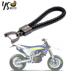 For Husqvarna SVARTPILEN 701 Supermoto 701 VITPILEN 701 Accessories Custom LOGO Motorcycle Braided Rope Keyring Metal Keychain