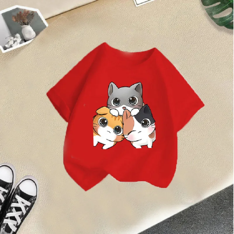 2027 Summer New Collection: Short-sleeved T-shirts for boys and girls with cartoon prints – loose-fit children's tops