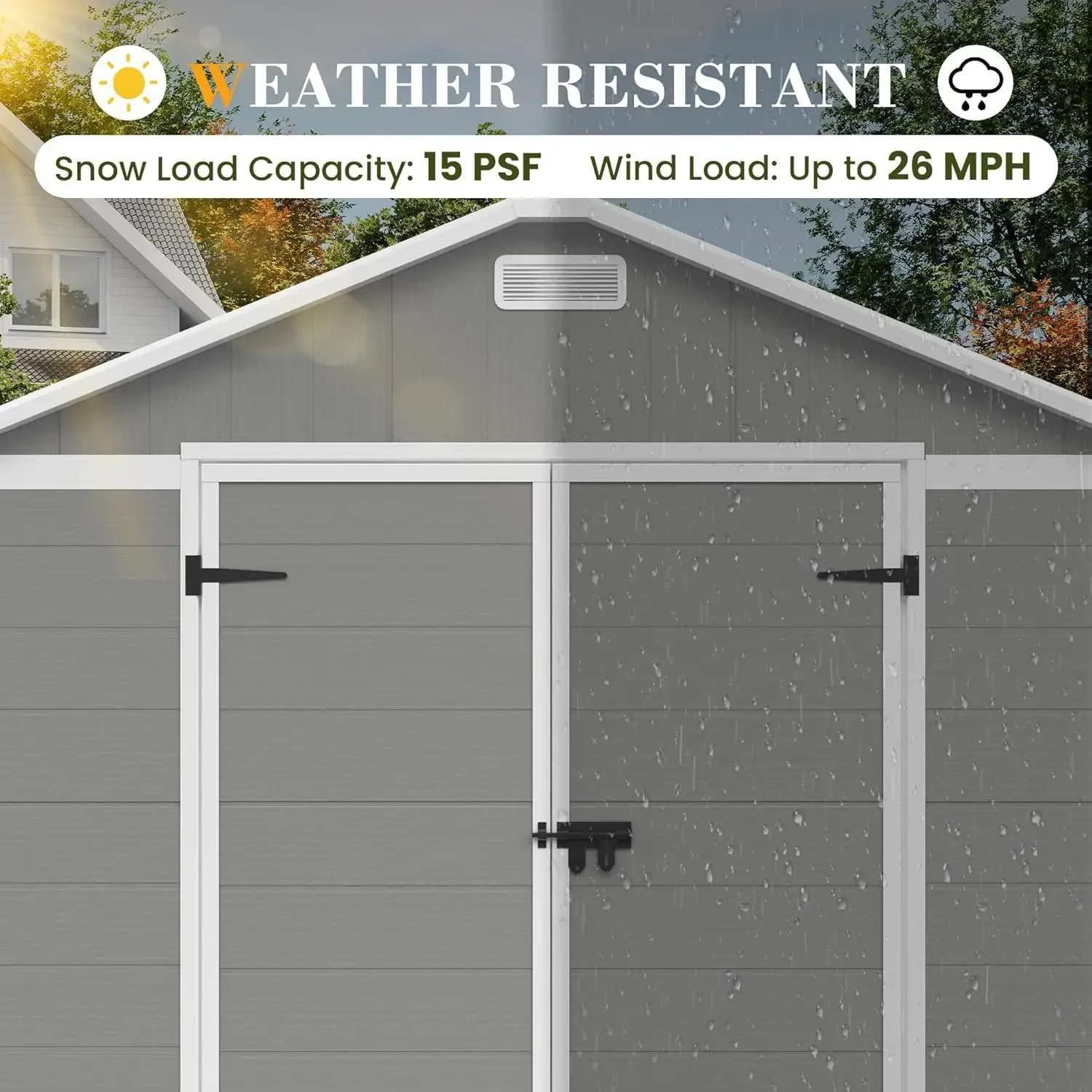 [أفضل بائع! ]سقيفة تخزين 8 × 10 أقدام، سلال حديقة خارجية من الراتنج مع أرضية بلاستيكية للتخزين في الهواء الطلق مع قفل