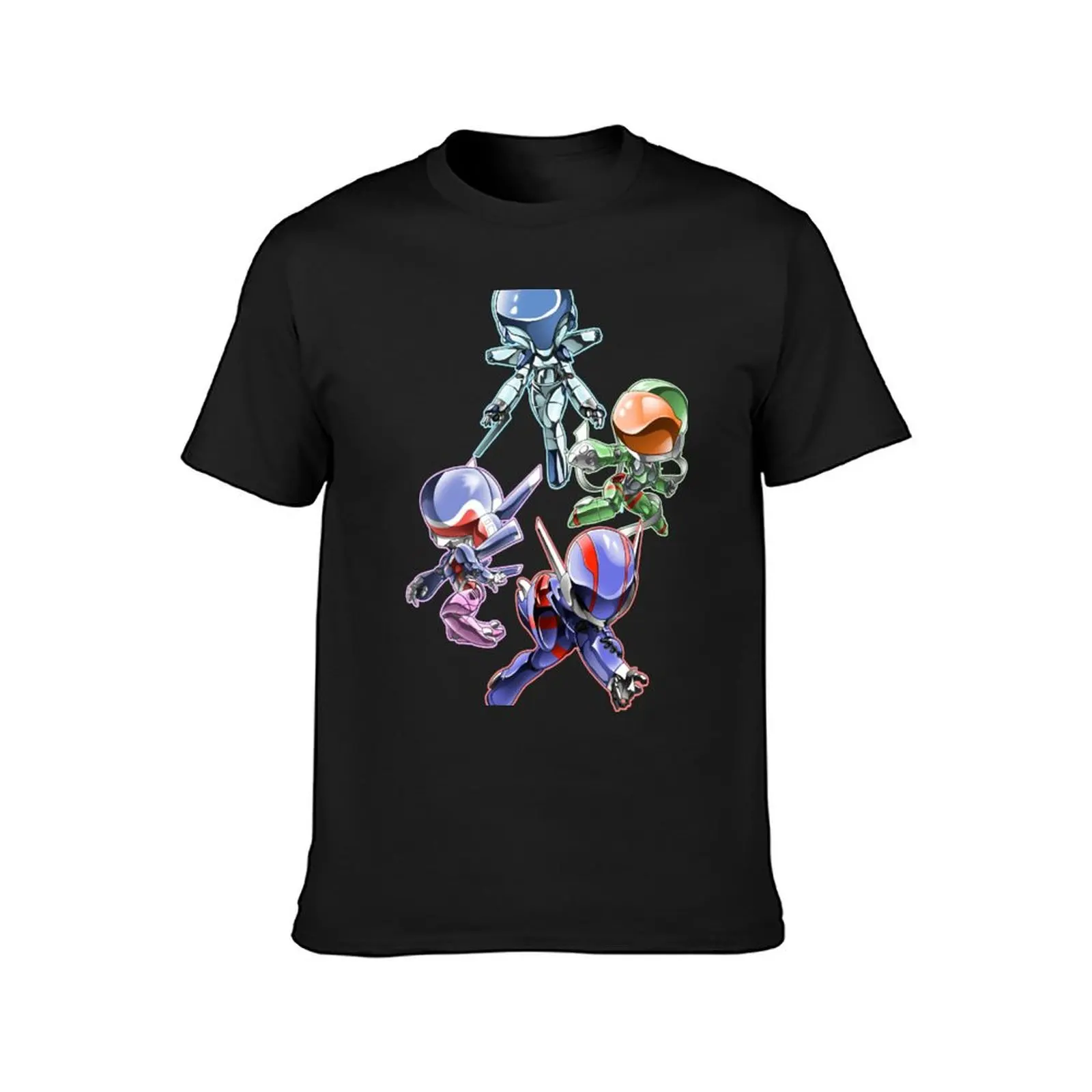 Asplenia Studios: SD / Chibi Knight Sabers (visors down) T-Shirt Short sleeve tee anime clothes Men's cotton t-shirt