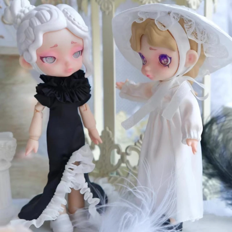 لورا فتاة أبيض وأسود الطيف سلسلة BJD صندوق أعمى اللعب رائعتين أنيمي الشكل سطح المكتب الحلي هدايا عيد ميلاد جميلة