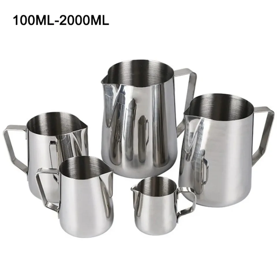 Jarra para Espumar Leche de Acero Inoxidable, 350/600 ml, Jarra para Café, Latte, Espresso, Cappuccino, Taza para Leche, Barista