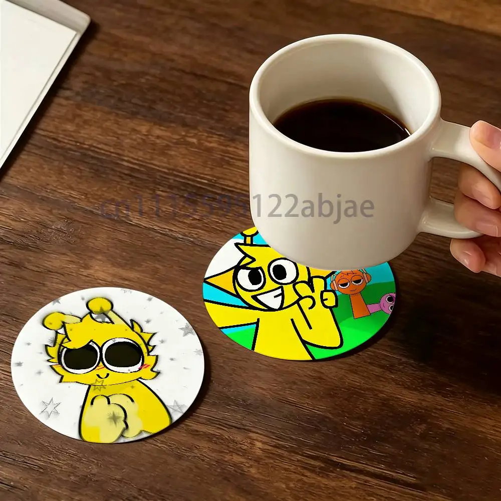 S-Sprunki incredibox S-Simon Heat-Resistant Pine Coasters Lightweight Sturdy for All Drinkware Easy to Clean