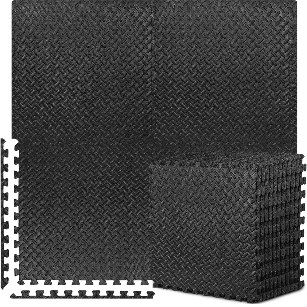 

Puzzle Exercise Mat 12pcs Interlocking Foam Gym Mats Eva Foam Floor Tiles Protective Flooring Mats For Gym Equipment
