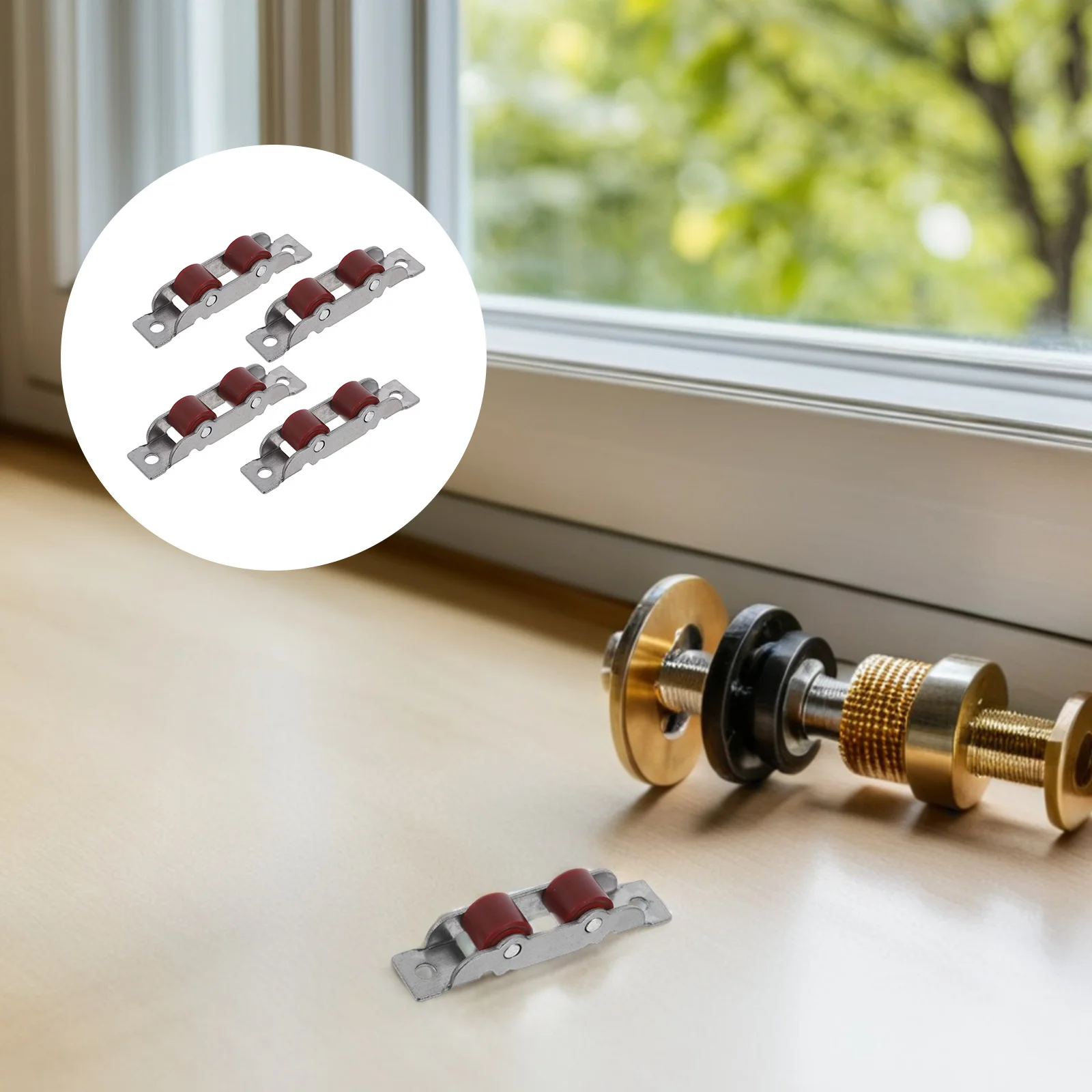 

4Pcs 10mm Sliding Door Rollers Double Flat Wheel Easy Operation for Seniors in Humid Areas Sliding Door Pulley Wheel