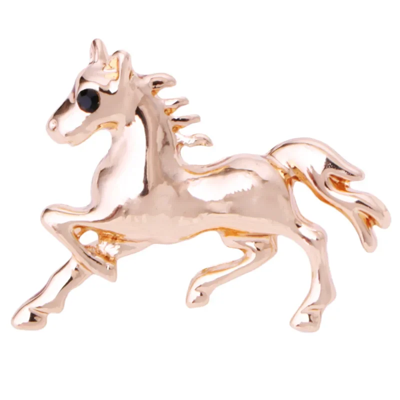 Korean Metal Animal Horse Brooches for Men and Women Suit Shirt Corsage Hijab Pins and Brooch Fashion Jewelry Accessories