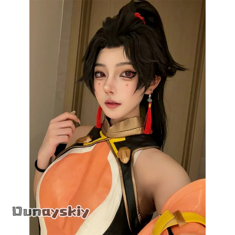 CR6.18*Game OW Over/watch Anran Ye Cosplay Costumes Wig Suit Fullset Damage hero Clothe Halloween Carnival Outfit Women Roleplay