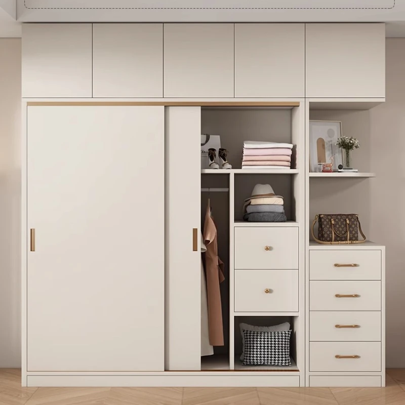 

White Bedroom Cabinet Clothes Wardrobe Wood Household Modern Drawers Garment Apartment Storage Closet De Madera House Furniture