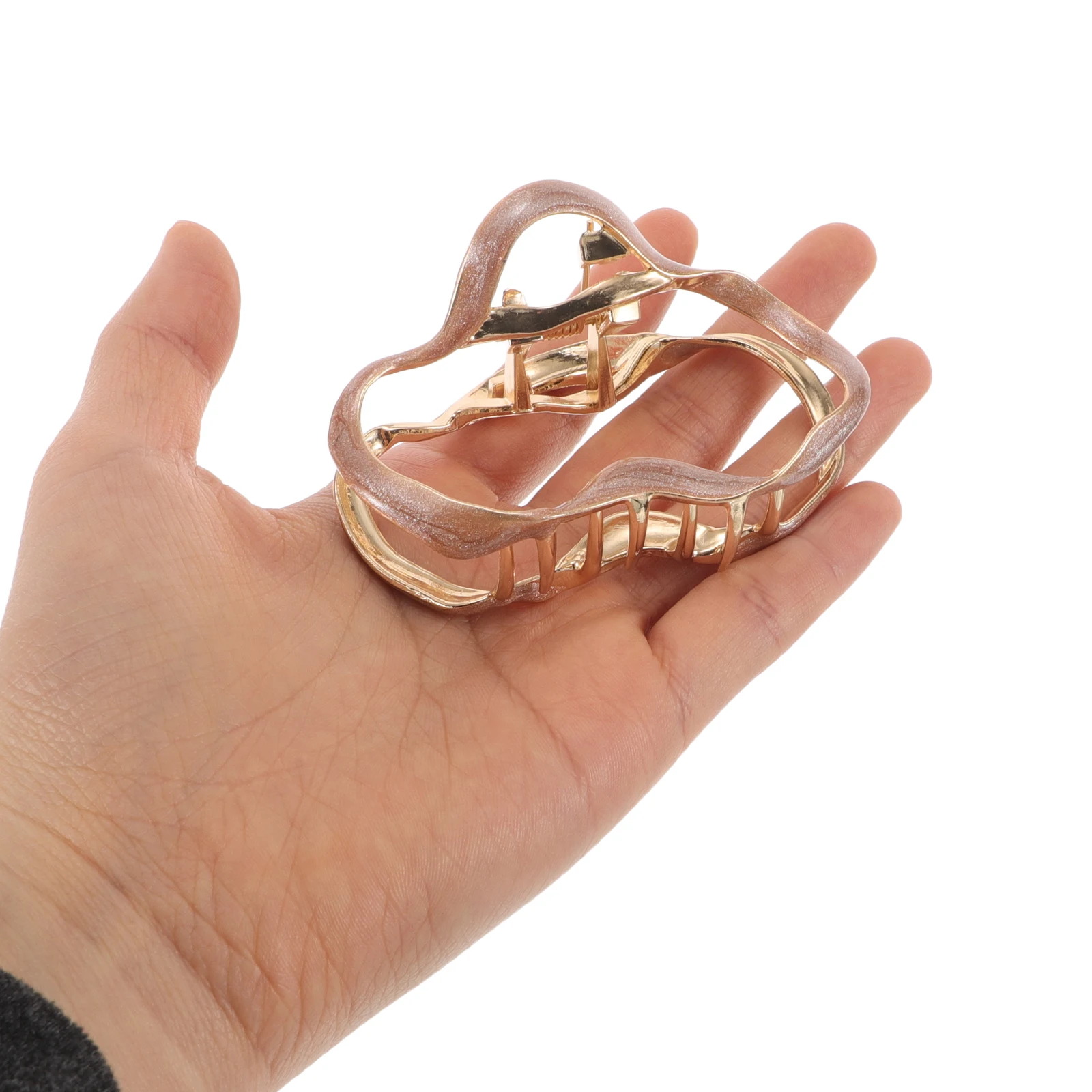 

2 Pcs Cloud Claw Clips Durable Metal Alloy Rose Gold Trendy Hair Accessories Versatile Hair Clips