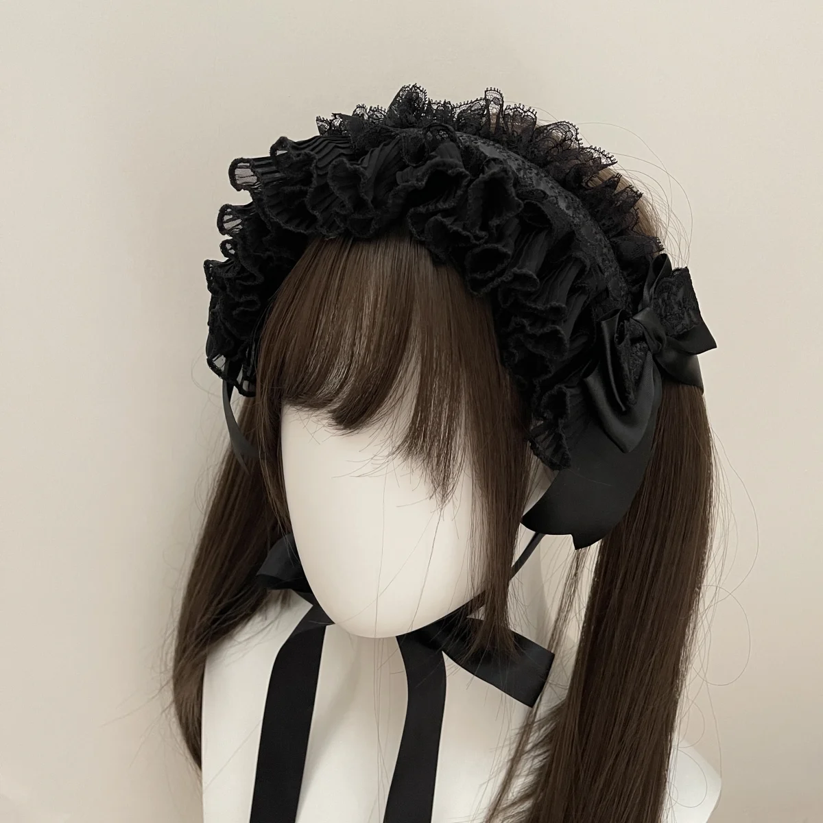 Harajuku Gothic Lolita Hat Gorgeous Multi-layer Lace Hair Bands Hairpin Anime Cosplay Headdress Handmade Pure Cotton Headband 4